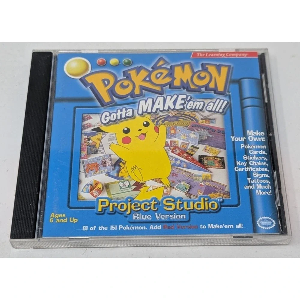 Pokemon Gotta Make Em‎ All Project Studio Blue Version PC Complete CIB w/ Manual